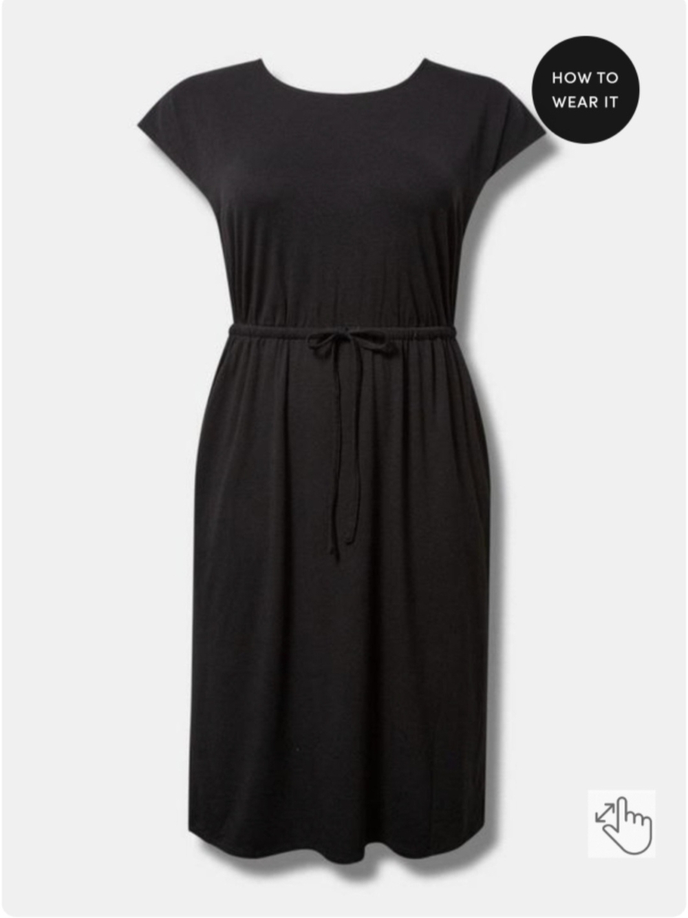 Torrid Midi Jersey Cross Back Slit Dress- Black - Picture 4 of 10